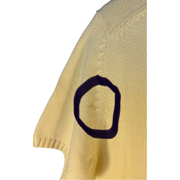 Lands End Womens Medium 10/12 Yellow Knit Sweater Floral & Hummingbird Granny - Picture 9 of 9